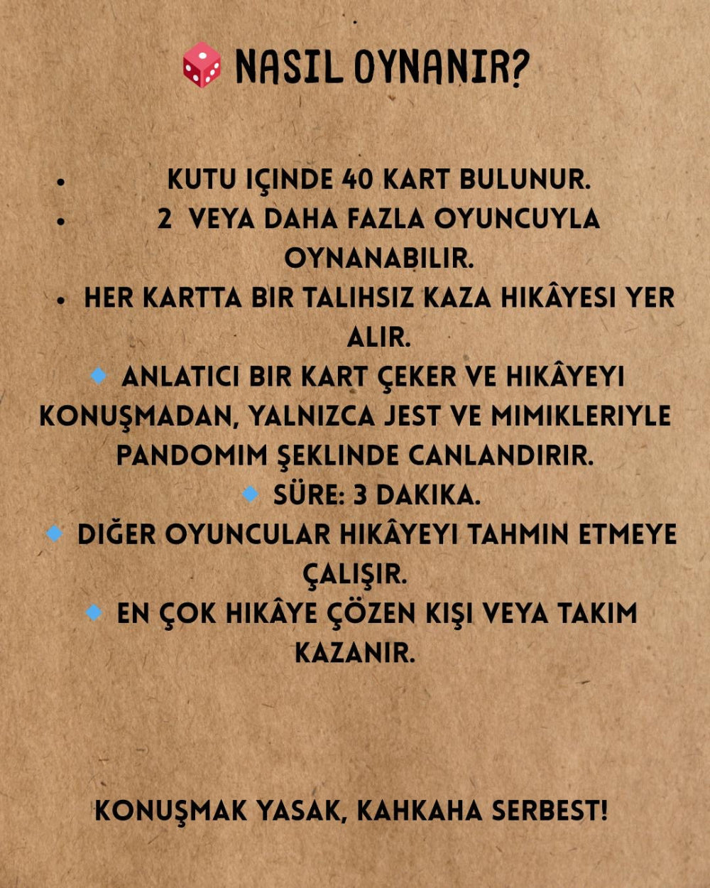 "TALİHSİZ KAZALAR" KART OYUNU