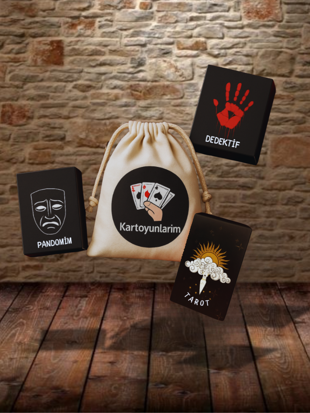 3 FARKLI KART OYUNU TEK KESEDE  (TAROT'LU) " 3'LÜ PAKET " (Özel Kese Hediyeli)
