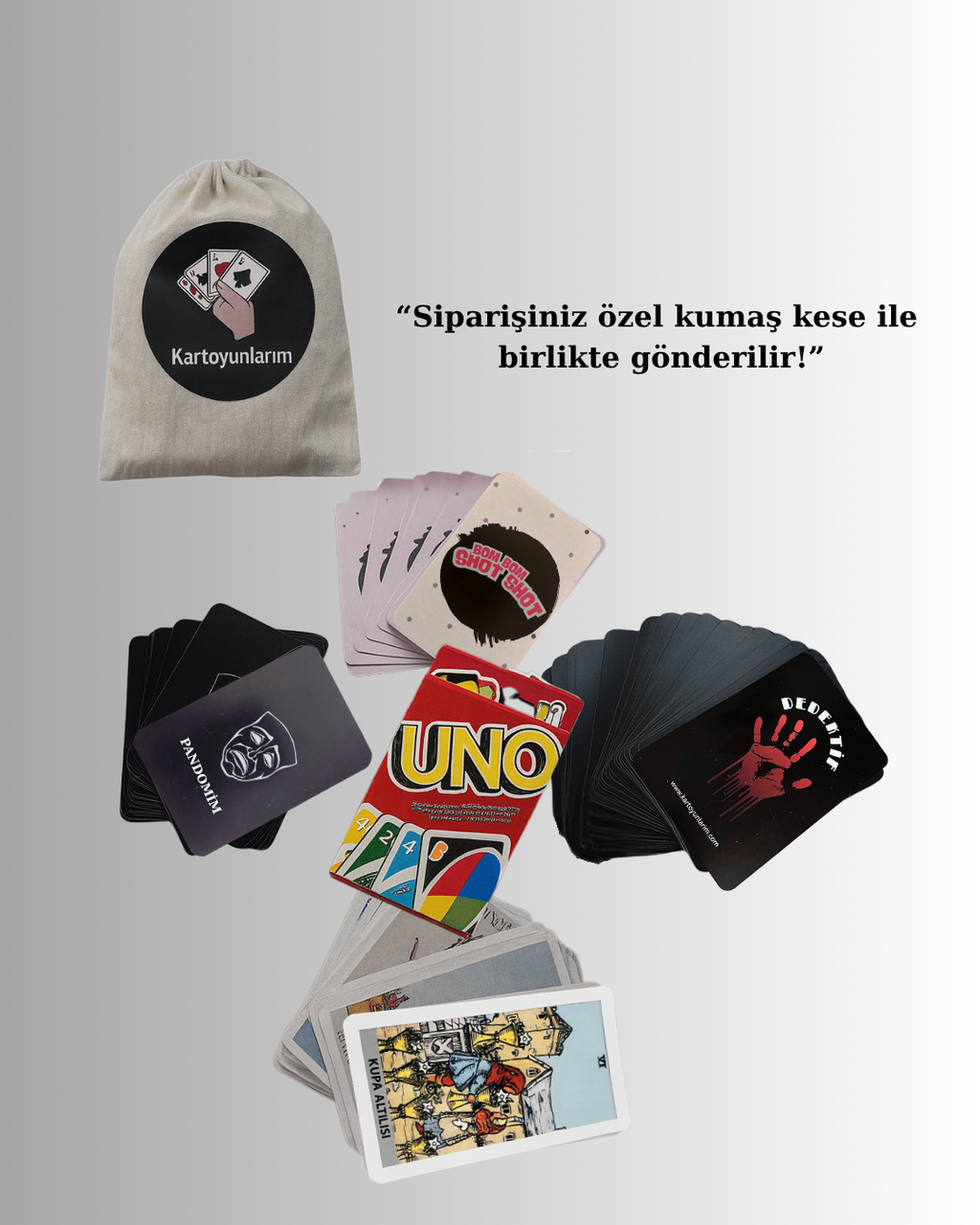 5 FARKLI KART OYUNU TEK KESEDE  (Premium Kese Hediyeli).