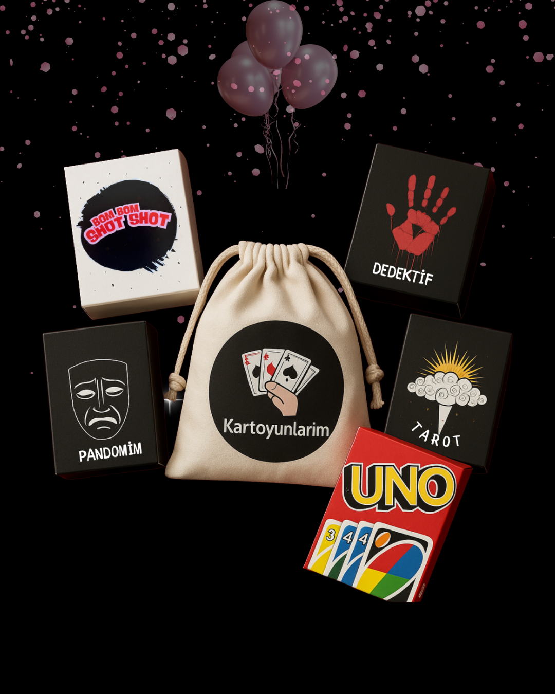 5 FARKLI KART OYUNU TEK KESEDE   " 5'Lİ PAKET  - (Premium Özel Kese Hediyeli)