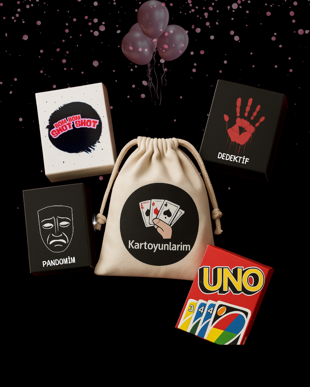 4 FARKLI KART OYUNU TEK KESEDE  " 4'LÜ PAKET - (Premium Özel Kese Hediyeli)