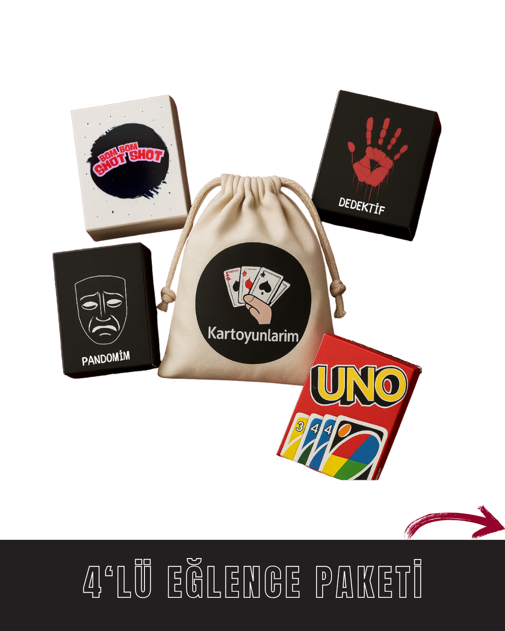 4 FARKLI KART OYUNU TEK KESEDE (Premium Kese Hediyeli)