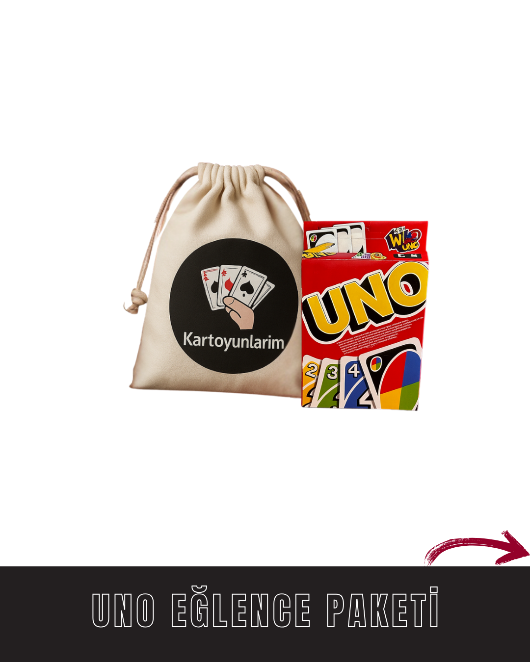 "UNO" OYUN KARTLARI (Premium Kese Hediyeli)